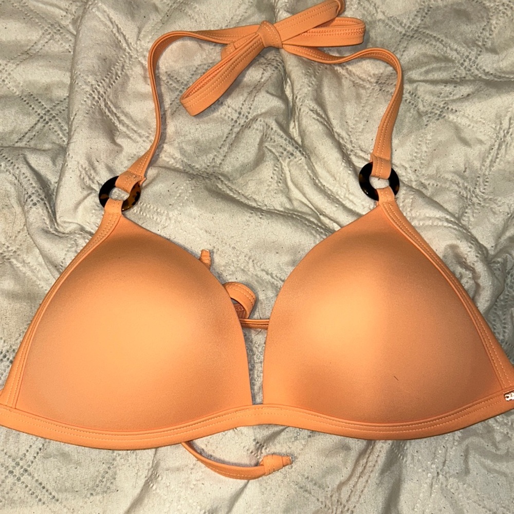 Victoria Secret Pink brand coral/orange color size Large bikini top padded